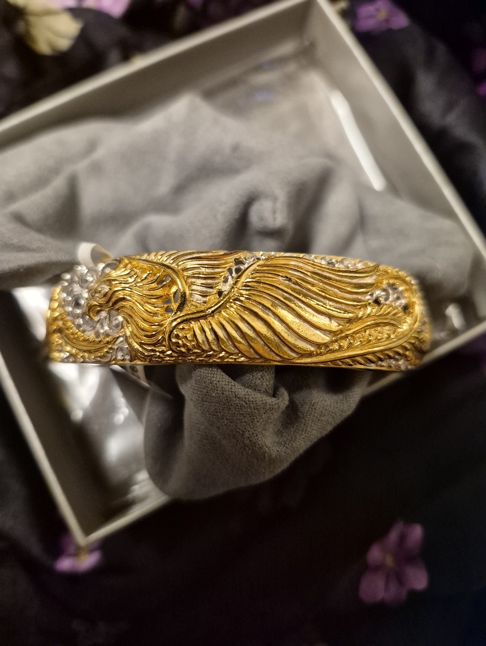 NWT BALI LEGACY TWO-TONE 22K Gold and STERLING PHOENIX CUFF BRACELET 30.6 GRAMS - Picture 4 of 14